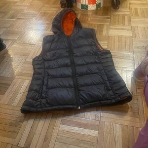 Brown Puffer Vest with Hood